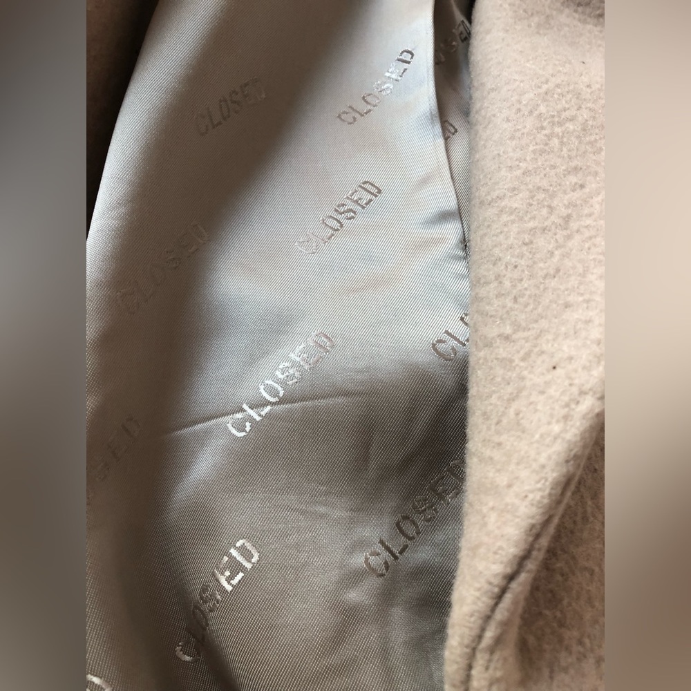 Cream Beige Wool Cashmere Double Breasted Coat by Closed XS - Picture 7 of 12
